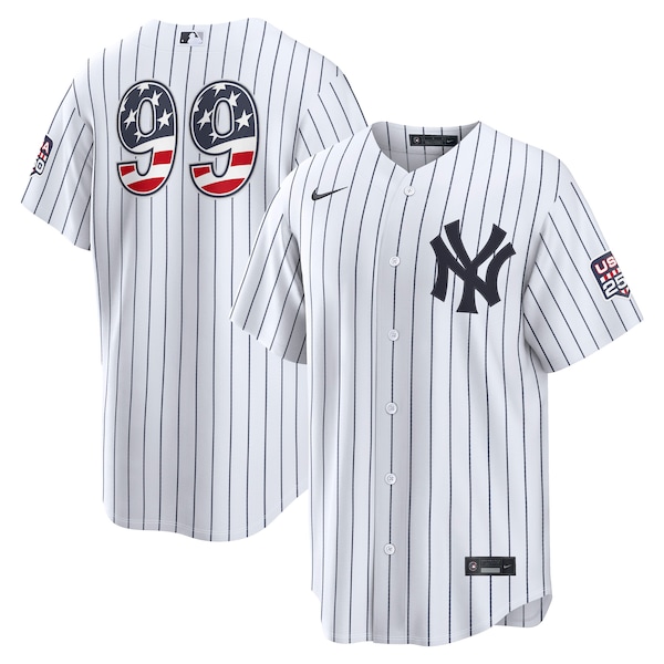 Fourth OF July NEW York Yankees Aaron Judge Nike White USA 250 Stadium Jersey 2025/26