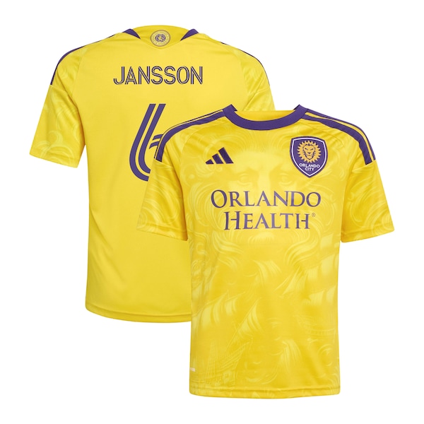Robin Jansson Orlando City SC Adidas Youth 2026 Sunken Treasure KIT Replica Jersey Yellow 2026