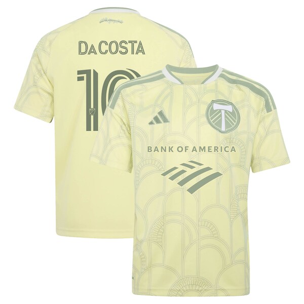 David DA Costa Portland Timbers Adidas Youth 2026 Civic Stadium KIT Replica Jersey Yellow 2026