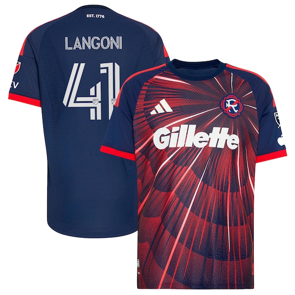 Luca Langoni NEW England Revolution Adidas 2026 Independence DAY ON Field Authentic Jersey Blue 2026