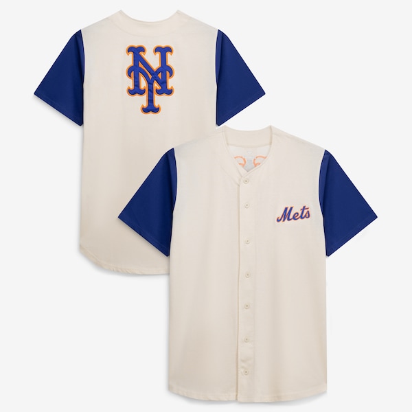 NEW York Mets Profile BIG AND Tall Full Button Jersey Cream 2025/26