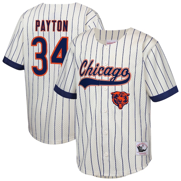 Walter Payton Chicago Bears Mitchell AND Ness Youth Retired Player Name AND Number Baseball Jersey Cream 2025/26